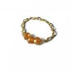14k Gold Filled Ring With Natural Gemstones. Chain..