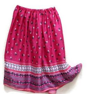 Women Summer Skirt. Summer Pink Adult Beach Skirt..