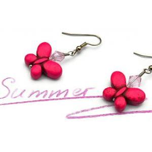Butterfly Gemstone Summer Earrings. Fashion Trend..