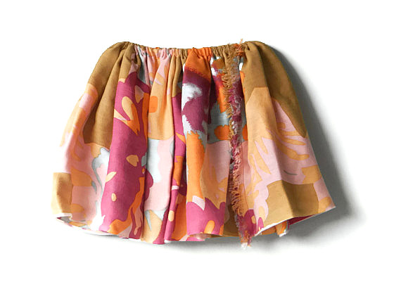 Toddler Floral Skirt, Reversible Skirt For Girls, Kids Summer Clothing