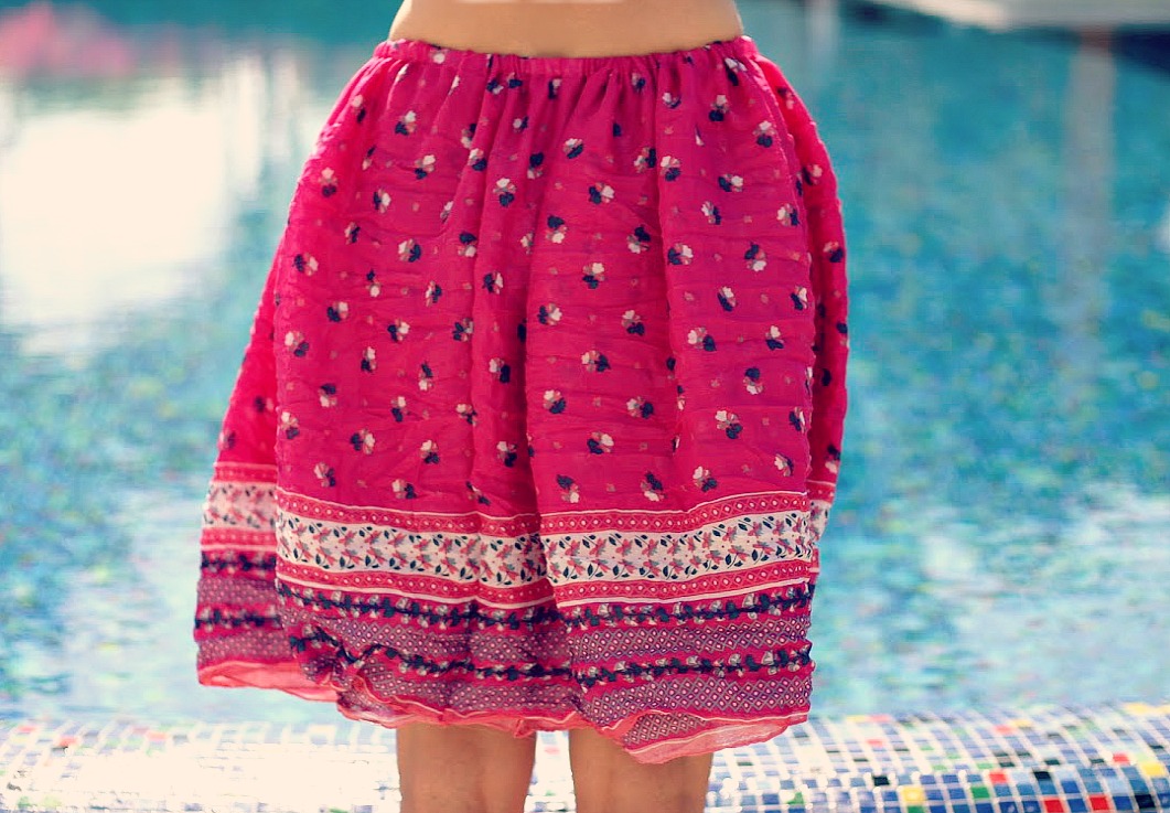 Women Summer Skirt. Summer Pink Adult Beach Skirt With Elastic Waist. Size Xs, S, M Handmade Fashion Skirts